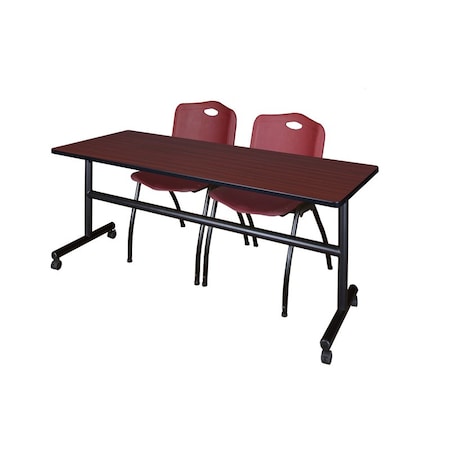 Kobe Rectangle FlipTop Table, 72" W, 29" H, Laminate Top, Mahogany MKFT7230MH47BY